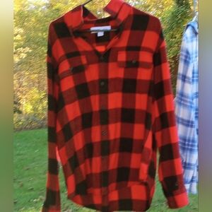 Old Navy Red and Black Plaid Button Down Shirt